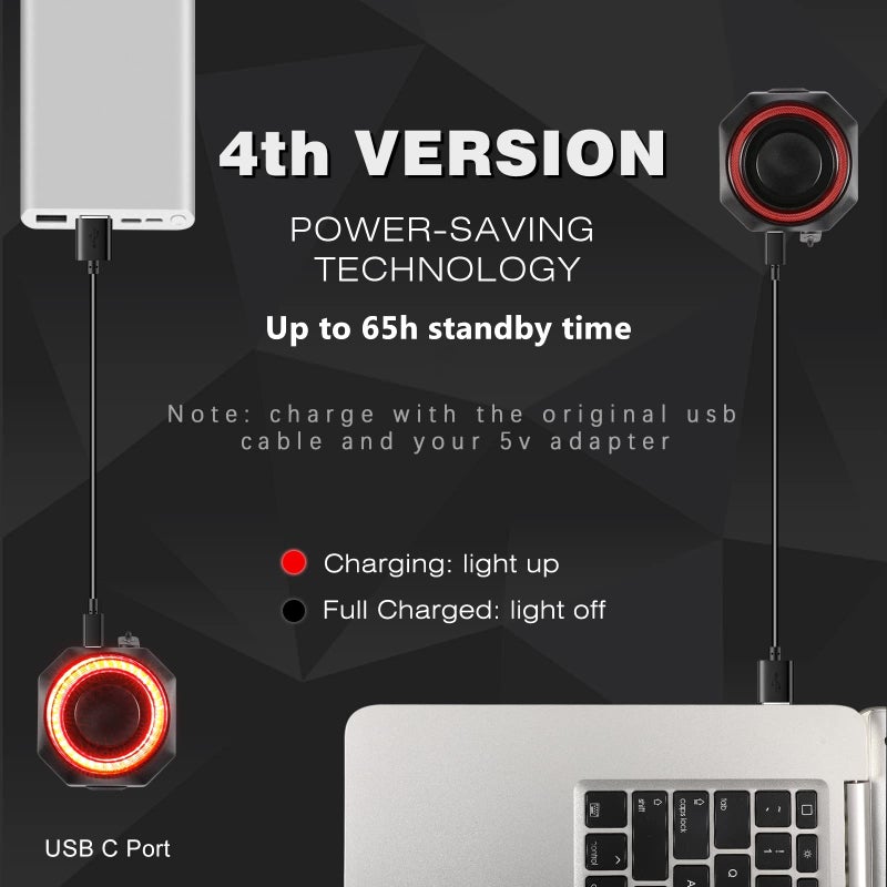 wsdcam جهاز إنذار ضوء خلفي ذكي للدراجة WSDCAM مع ضوء فرامل أوتوماتيكي ومضاد للسرقة مع جهاز تحكم عن بعد ومقاوم للماء - Image 5