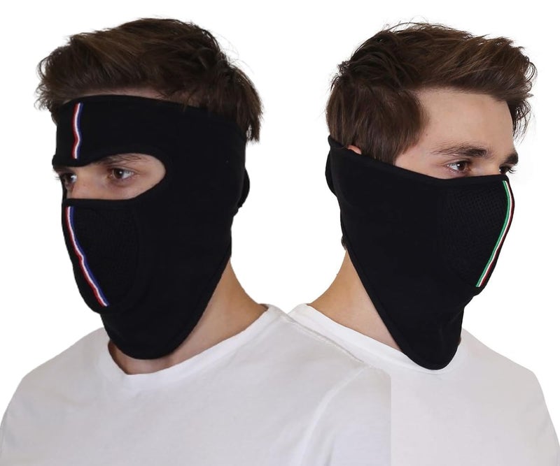 SOUL eTHICS Breathable Pure Cotton Summer Full Face cover for Biker, Face Protection Mask, Summer Face Cover, Winter, Dust Protection Mask, Helmet Cover for Bikers (Black Full and Half Face Mask) - Image 1