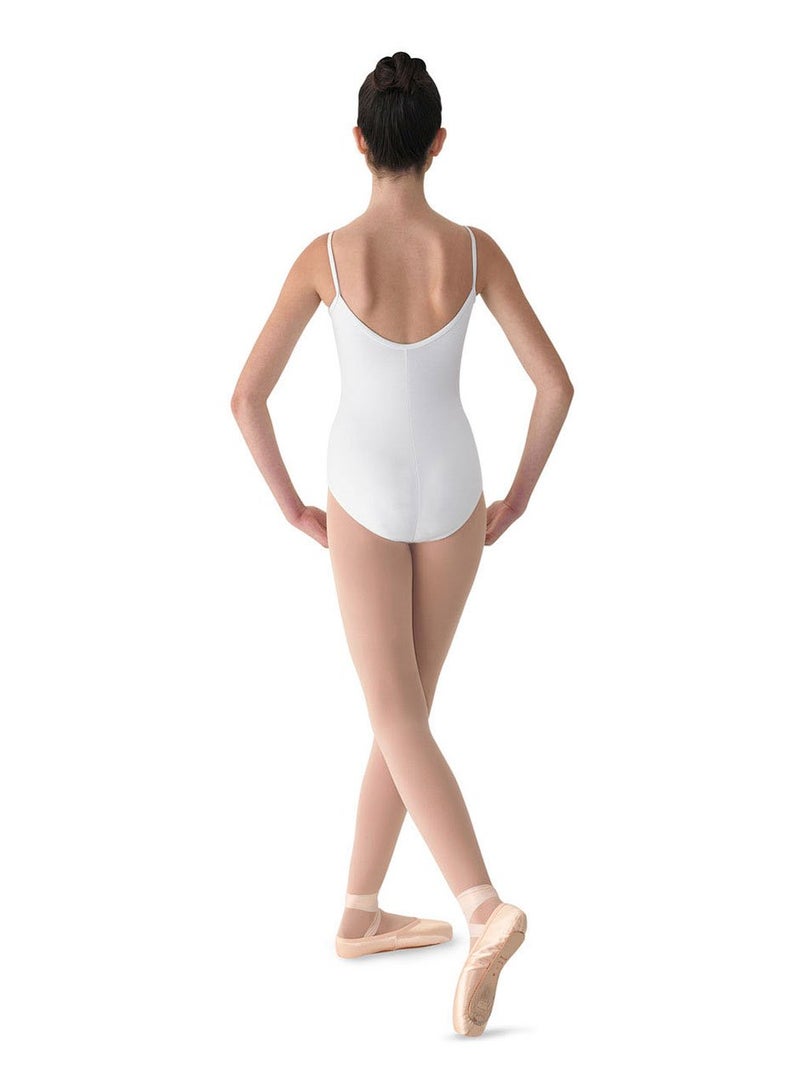 Mirella Women's Microlux Princess Seam V-Front Camisole Dance Leotard,White,Small - Image 2