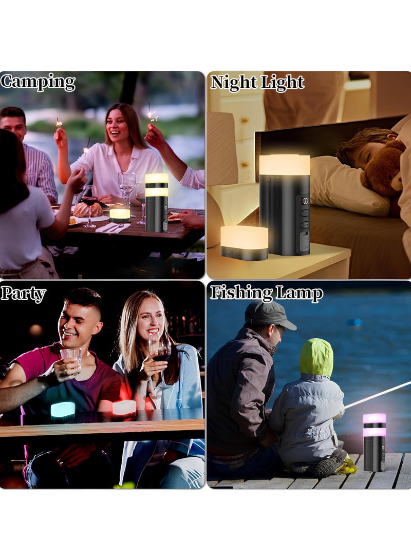 Rechargeable LED Camping Lantern, Rechargeable  Portable Tent Light, 11 Light Modes, 6000mAh Power Bank, with Magnet Base, Electric Lantern for Camping Hiking Hurricane Outage Emergency (Black) - Image 3