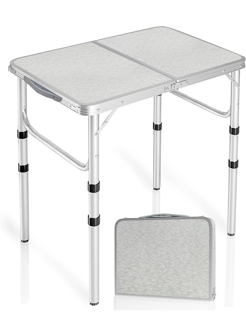 Panvil Compact Folding Table - 2 Feet – Lightweight Portable Aluminum Camping Table with Adjustable Height – Table for Indoor & Outdoor Use, Picnic, Travel, BBQ, and Camping - Image 1