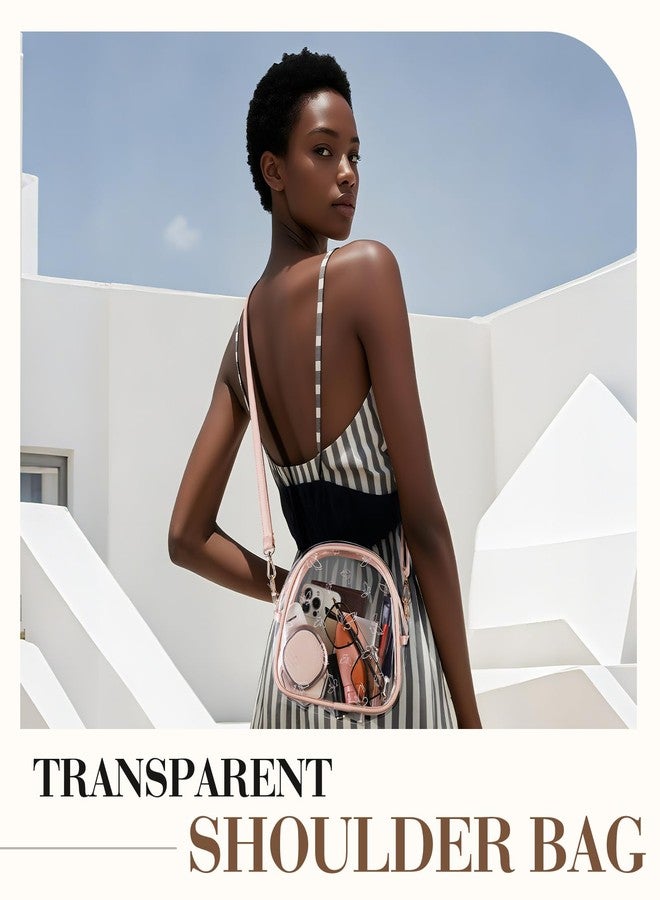 TINYAT Clear Crossbody Purse for Women Small Cute Shoulder Bags Stadium Approved Waterproof Sling Bags for Sports Concerts - Image 2