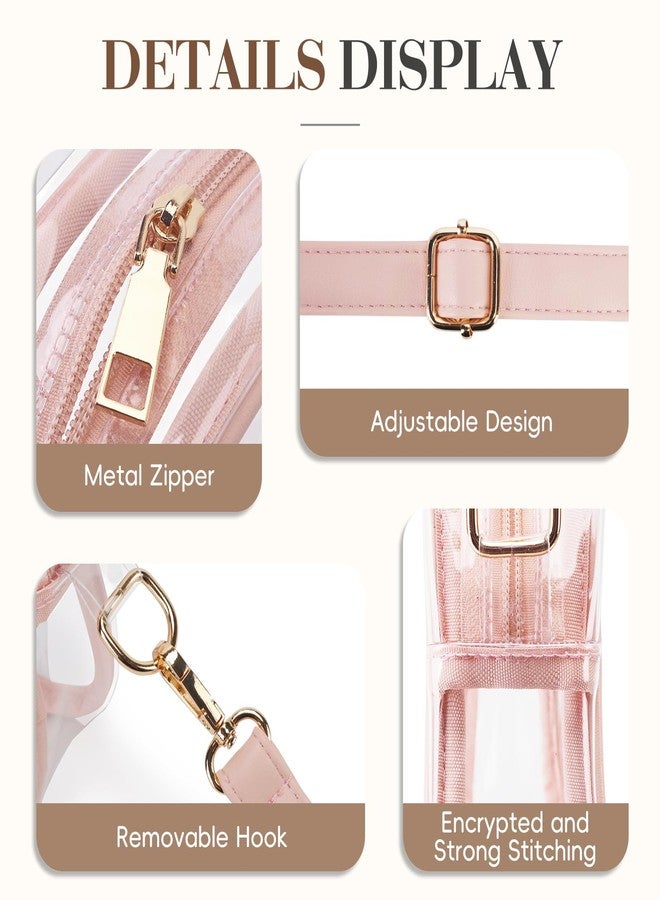 TINYAT Clear Crossbody Purse for Women Small Cute Shoulder Bags Stadium Approved Waterproof Sling Bags for Sports Concerts - Image 5