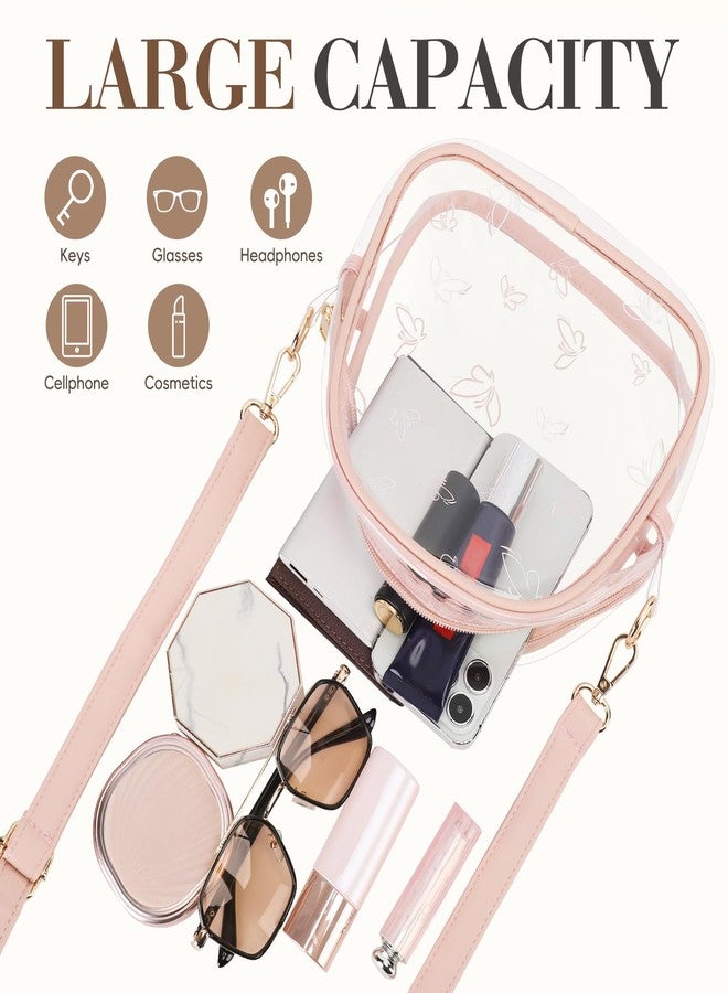 TINYAT Clear Crossbody Purse for Women Small Cute Shoulder Bags Stadium Approved Waterproof Sling Bags for Sports Concerts - Image 4