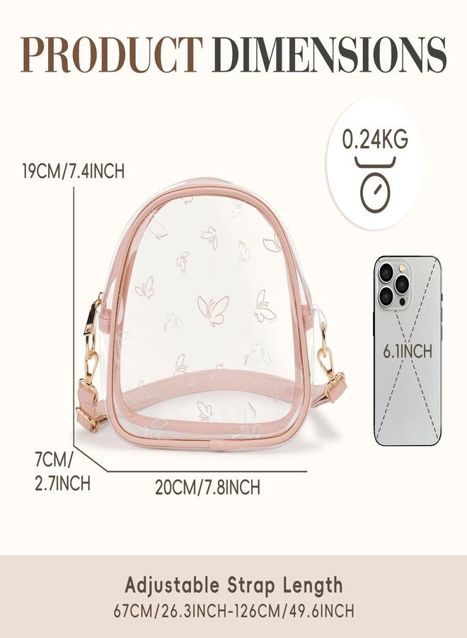 TINYAT Clear Crossbody Purse for Women Small Cute Shoulder Bags Stadium Approved Waterproof Sling Bags for Sports Concerts - Image 3