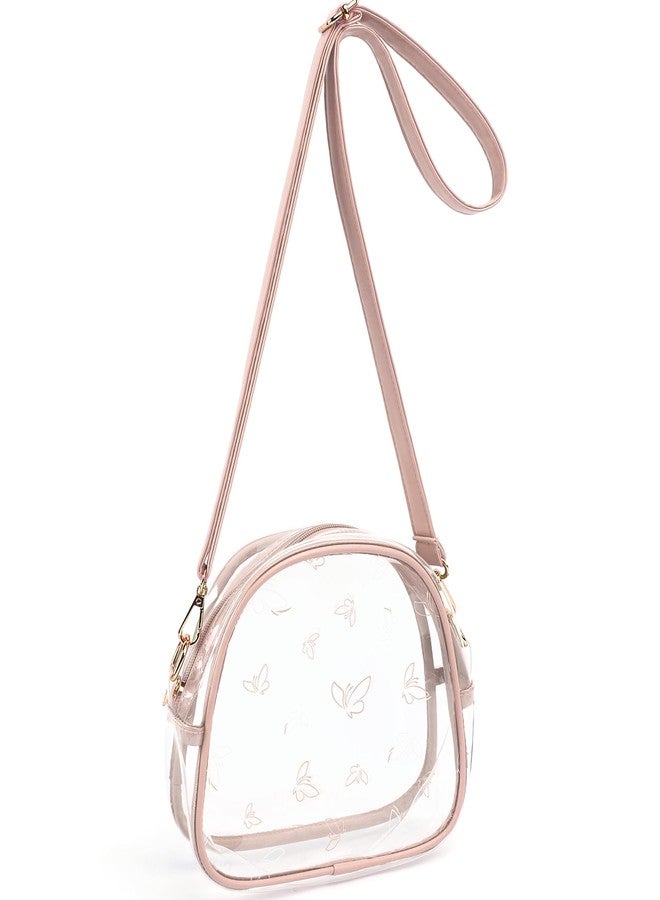 TINYAT Clear Crossbody Purse for Women Small Cute Shoulder Bags Stadium Approved Waterproof Sling Bags for Sports Concerts - Image 1