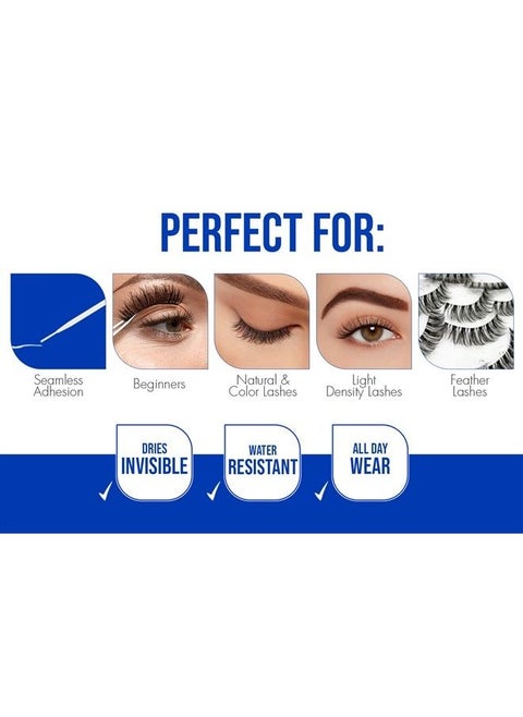 DUO Strip Eyelash Adhesive Clear, for Fake Strip Lash, 0.5 oz, 1-Pack