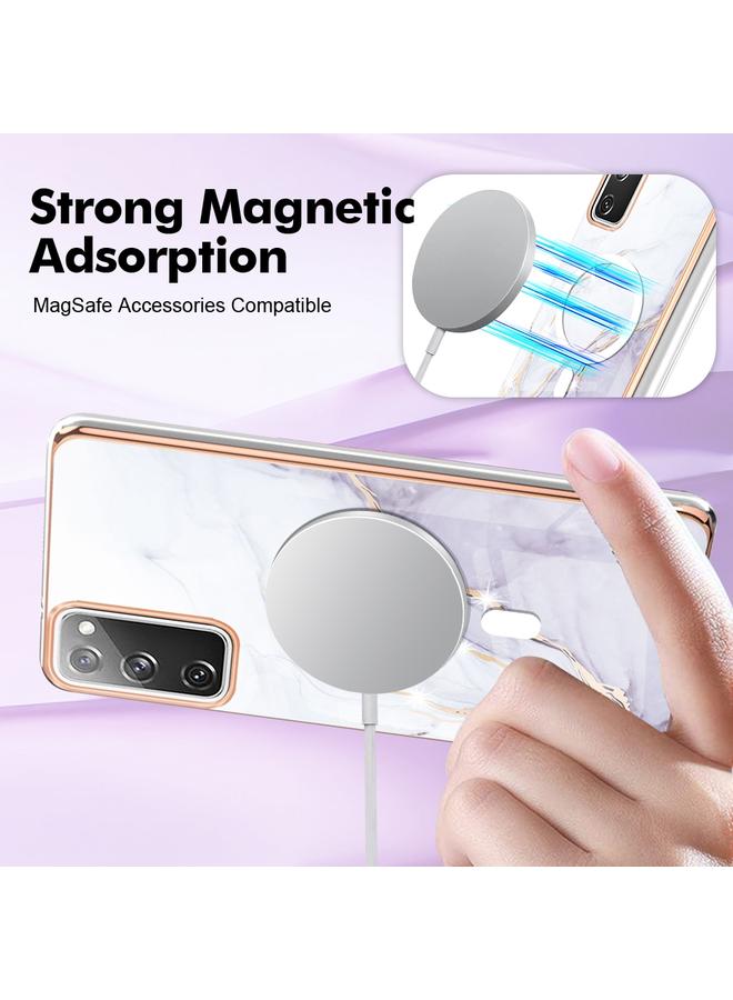 اس-توب جراب لهاتف Samsung Galaxy S20 FE 5G&4G / S20 Lite / S20 Fan Edition بنمط رخامي مزدوج الجوانب IMD Magsafe TPU - Image 3