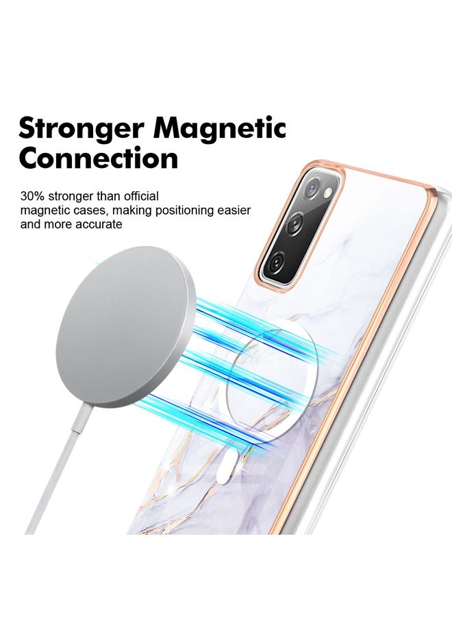 اس-توب جراب لهاتف Samsung Galaxy S20 FE 5G&4G / S20 Lite / S20 Fan Edition بنمط رخامي مزدوج الجوانب IMD Magsafe TPU - Image 2