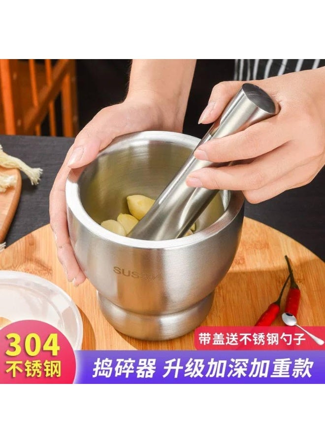 اداه هون معدني مستورد 10 بوصة مع غطاء سيليكون متين لتحضير التوابل والأعشاب بسهولة (AR - Image 4