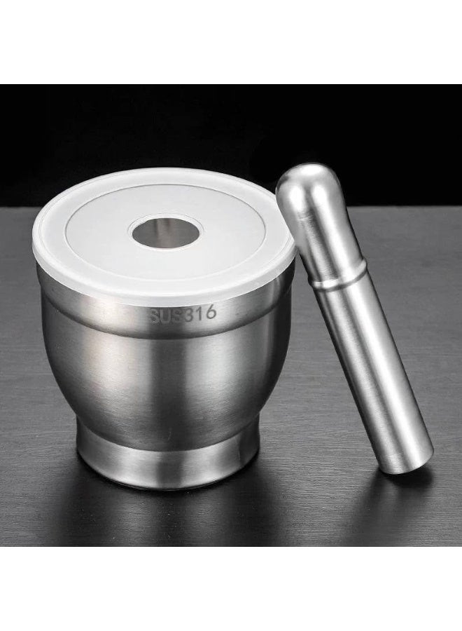 اداه هون معدني مستورد 10 بوصة مع غطاء سيليكون متين لتحضير التوابل والأعشاب بسهولة (AR - Image 1