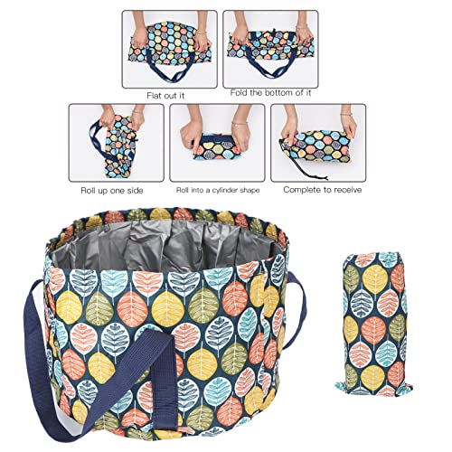 Ymiko Collapsible Foot Basin, Portable Collapsible Foot Soaking Basin Handle Rope Foot Bath Water Bucket Folding Foot Spa Soak Tub 21L for Travel, Camping - Image 2