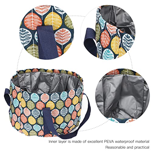 Ymiko Collapsible Foot Basin, Portable Collapsible Foot Soaking Basin Handle Rope Foot Bath Water Bucket Folding Foot Spa Soak Tub 21L for Travel, Camping - Image 3