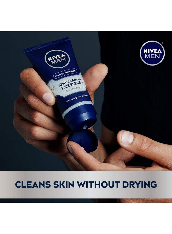 NIVEA MEN مقشر الوجه المنظف العميق لأقصى قدر من الترطيب ينظف دون تجفيف البشرة، يحتوي على بروفيتامينات، أنبوب بحجم 4.4 أونصة - Image 3