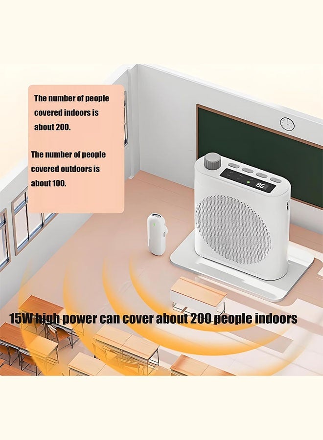 مكبر صوت للمعلمين مزود بميكروفونين لاف وبطارية طويلة الأمد - Image 5