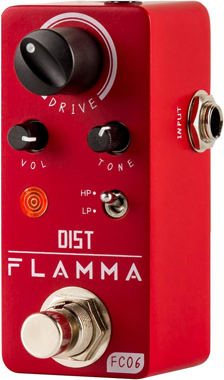 FLAMMA FC06 Distortion Guitar Pedal Electric Guitar Effects with 2 Modes: Boost & Drive (HP/LP), Mini Analog Guitar Pedal, True Bypass - Image 1