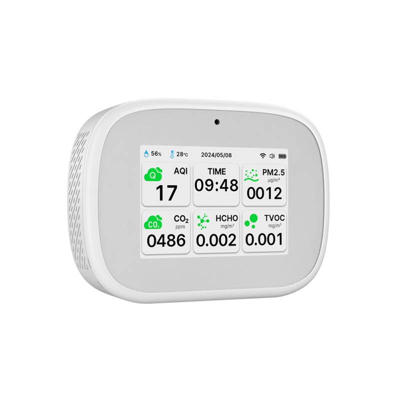 Tuya WiFi 10in1 Air Quality Detector Household Portable AQI PM2.5 PM1.0 PM10 CO2 TVOC HCHO Tester TFT Display Multifunctional Time Temperature and Humidity Test Meter - Image 1