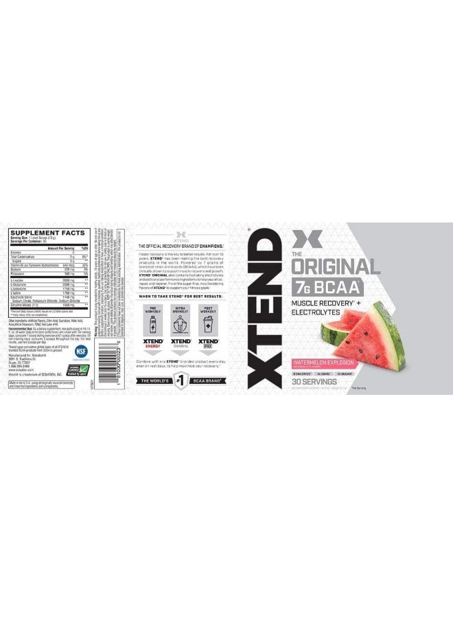 XTEND Original 7G BCAA Muscle Recovery + Electrolytes, Watermelon Explosion - 30 Servings - Image 2