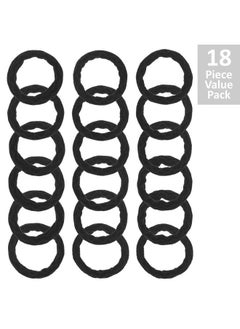 Expressions Expressions 18 Count Hair Tie Set in Classic Black - Waved Ponytail Elastic for Women and Girls - Hair Accessories Value Pack - Black Hair Ties for Everyday Use  - Image 2