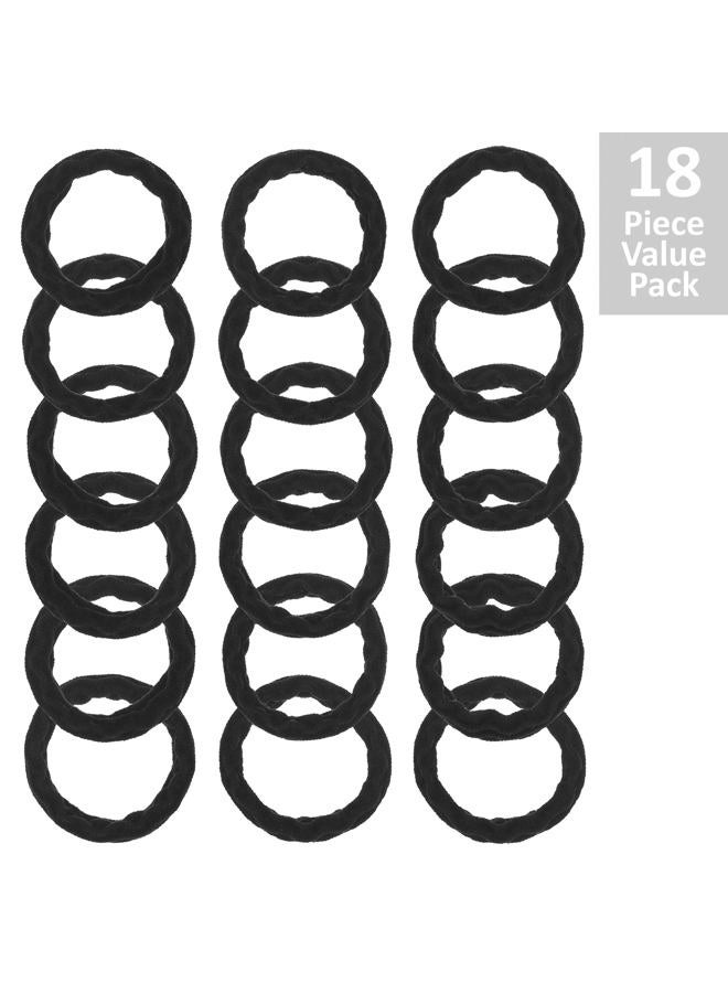 Expressions 18 Count Hair Tie Set in Classic Black - Waved Ponytail Elastic for Women and Girls - Hair Accessories Value Pack - Black Hair Ties for Everyday Use - Image 2