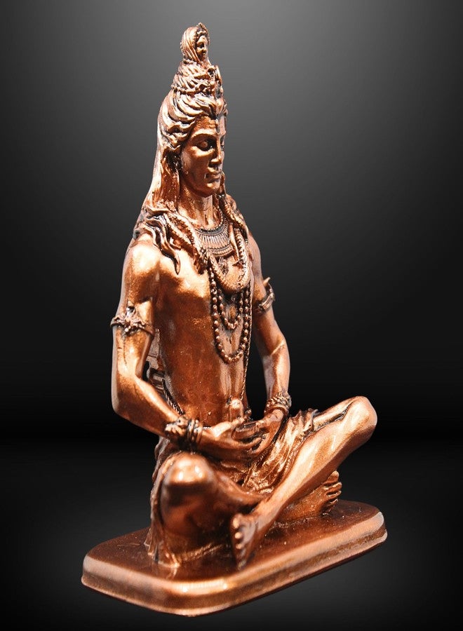 NEEANN Shankar Bholenath Shiva Murti-4.5 Inch Shiv Ji Idol Material-Polystone Colour-Brass, Copper, Silver-Perfect Statue for Car Dashboard Home and Office Decor Indian God AdiYogi Small Size (Copper) - Image 4