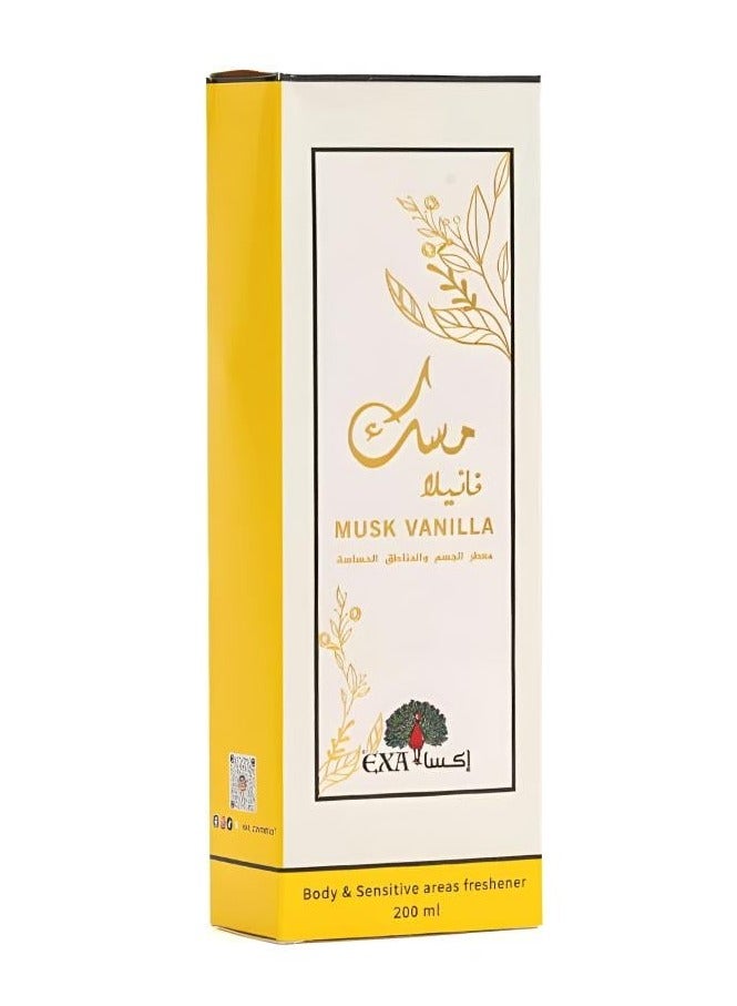 EXA Musk Vanilla Body Spray & Sensitive Area Fragrance - 200 ml - Image 1