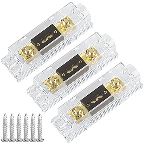 Hamolar 3 Pack 300 AMP ANL Fuse Holder Block 0/2/4/8 Gauge AWG Car Audio 300A 1/0 Zero Gauge Fuses with Box - Image 1