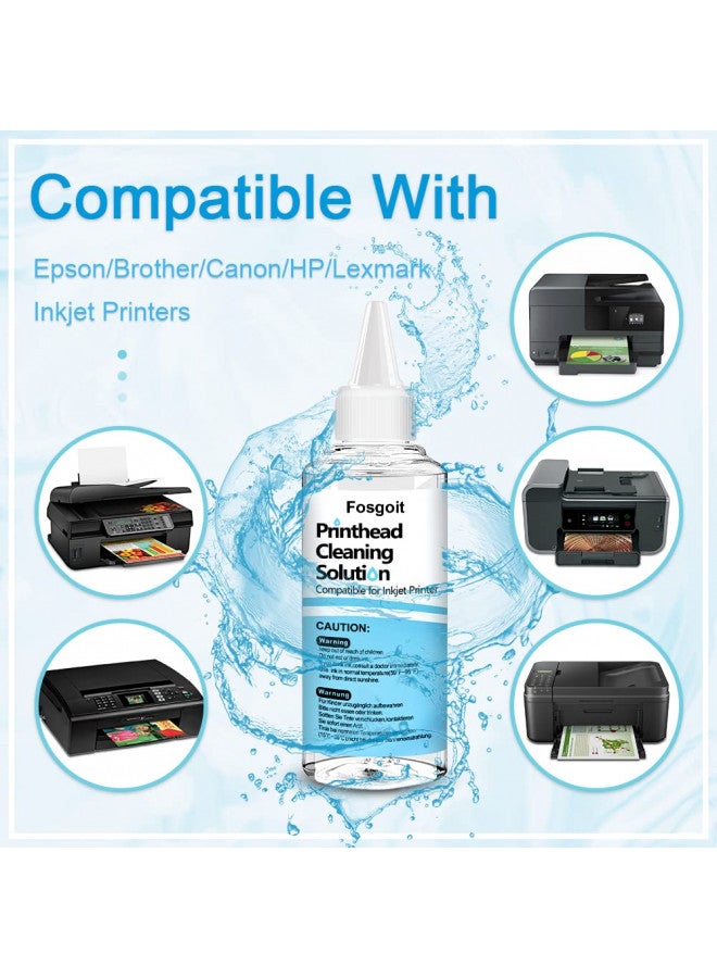 Fosgoit Printhead Cleaning Kit Inkjet Printers, Printer Cleaning Kit for Epson Ecotank Printer, Printer Cleaner Kit for HP, Inkjet Printer Head Cleaning Solution for Brother Print Head Liquid Nozzles - Image 2