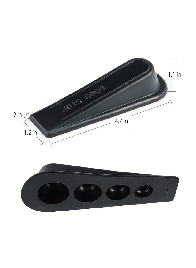 5 Pack Rubber Door Stopper Wedge – Non‑Scratch Anti‑Slip Design, Heavy Duty Doorstop for All Floors, Fits 1‑2 Inch Gaps, Black - Image 2