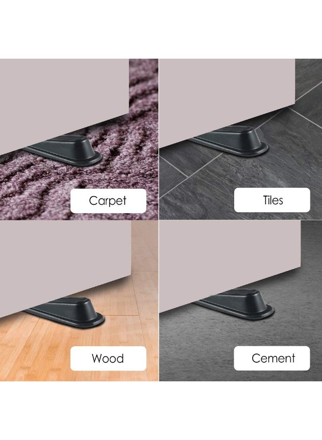 5 Pack Rubber Door Stopper Wedge – Non‑Scratch Anti‑Slip Design, Heavy Duty Doorstop for All Floors, Fits 1‑2 Inch Gaps, Black - Image 4