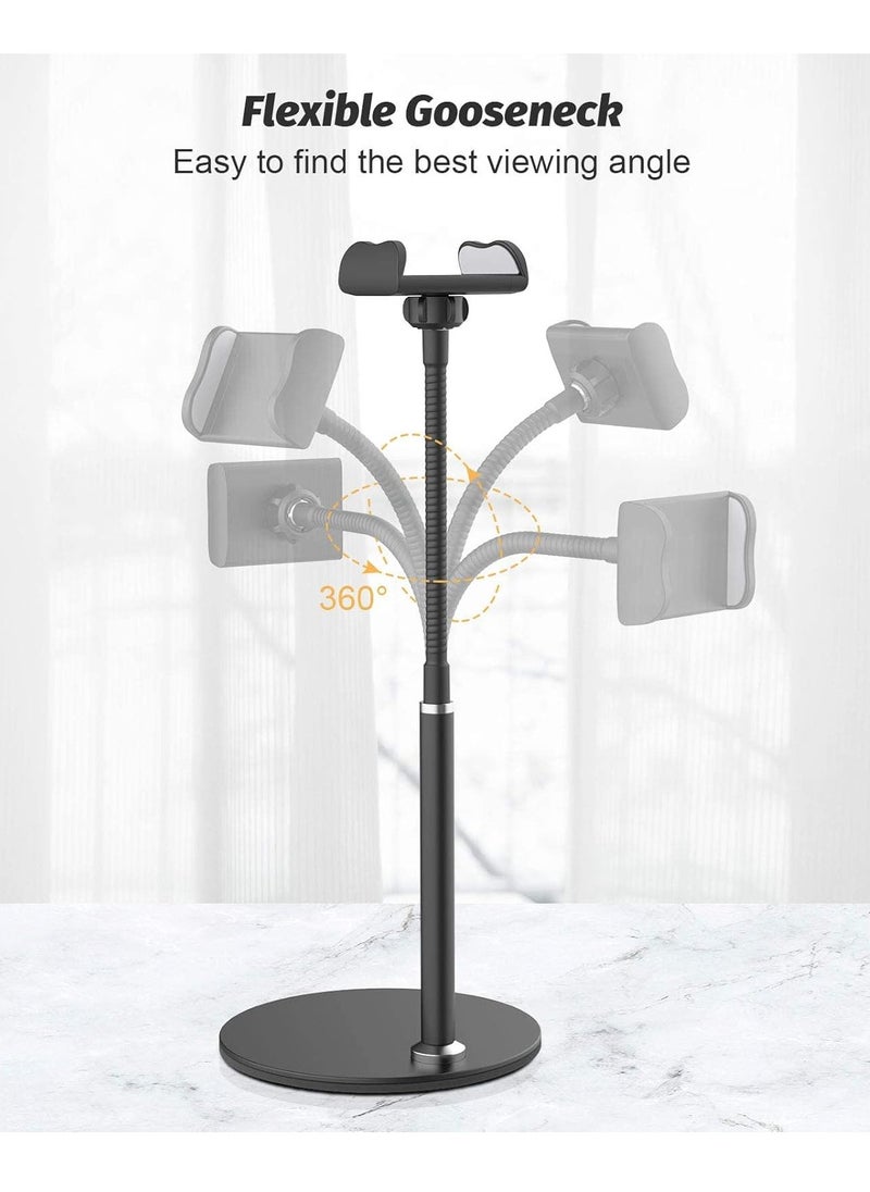 TIGER - Cell Phone Stand for Desk – Adjustable Height & Viewing Angle Holder with Flexible Arm – Premium Aluminum Alloy Desktop Phone Stand – Foldable & Portable Design – Universal Compatibility with 3.5" to 6.5" Devices – Ideal for Office, Kitchen, Bedside & Travel Use - Image 1