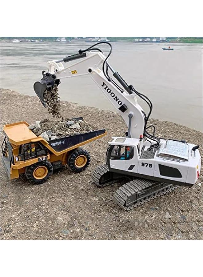 Remote Control Excavator Toys for Boys,Construction Rc Excavators for Kids Age 3 4-7 8 9 10 Year Old,Ideal Toys,Batteries Included(White)  - Image 4