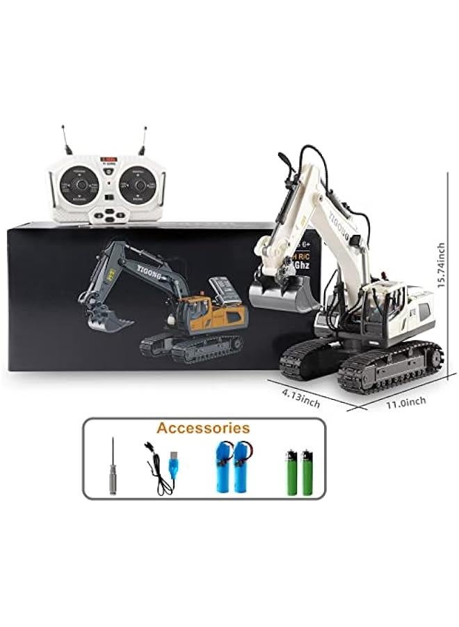 Remote Control Excavator Toys for Boys,Construction Rc Excavators for Kids Age 3 4-7 8 9 10 Year Old,Ideal Toys,Batteries Included(White)  - Image 5