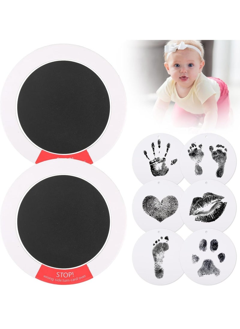 KASTWAVE Inkless Hand and Footprint Kit - Ink Pad for Baby Hand and Footprints - 2Pcs Clean Touch Ink Pads with 6 Imprint Cards, Doesn’t Touch Skin, Inkless Print Kit Safe Non-Toxic for Newborn Baby, Family  - Image 1