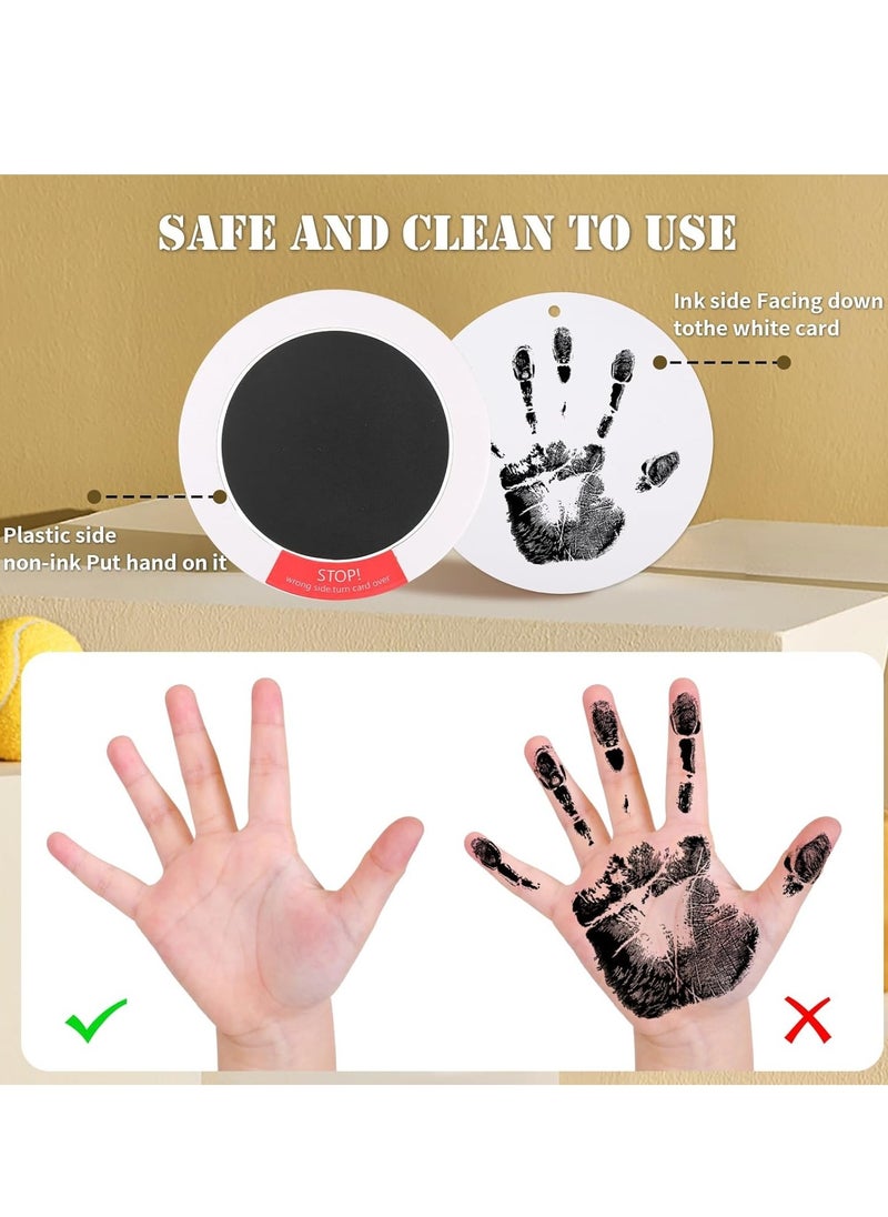 KASTWAVE Inkless Hand and Footprint Kit - Ink Pad for Baby Hand and Footprints - 2Pcs Clean Touch Ink Pads with 6 Imprint Cards, Doesn’t Touch Skin, Inkless Print Kit Safe Non-Toxic for Newborn Baby, Family  - Image 4