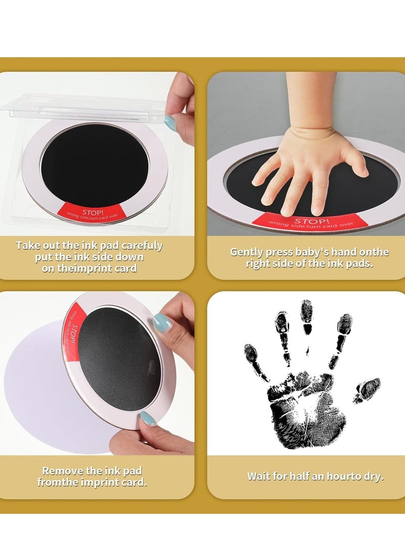 KASTWAVE - Inkless Hand and Footprint Kit - Ink Pad for Baby Hand and Footprints - 2Pcs Clean Touch Ink Pads with 6 Imprint Cards, Doesn’t Touch Skin, Inkless Print Kit Safe Non-Toxic for Newborn Baby, Family - Image 1