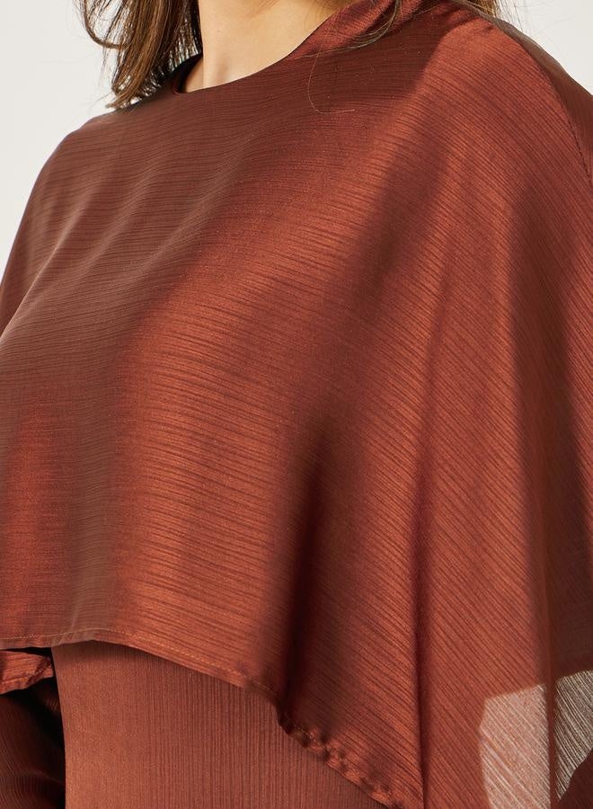 Styli Plain Cape Sleeve Shift Maxi Dress - Image 4