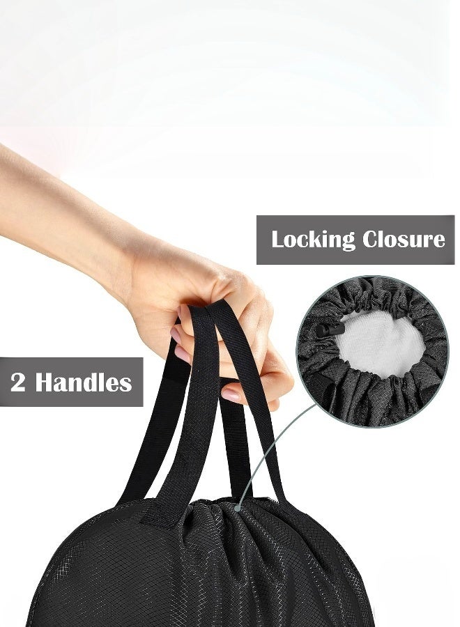 1 حزمة حقيبة غسيل قابلة للطي حقيبة تخزين سفر من قماش أكسفورد مقاومة للماء لون أسود حزام ربط منظم غسيل الملابس غسيل الملابس تخزين قابل للطي - Image 3