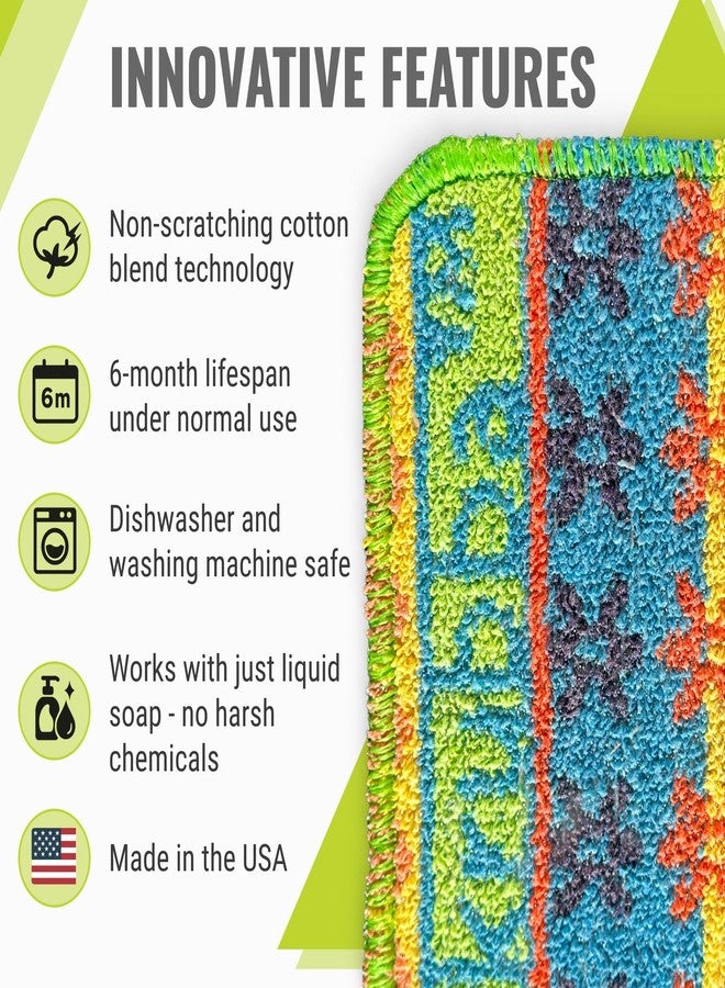 Wet-it! Skrubba 3-Pack Reusable Dish Scrubbers - Non-Scratch Scouring Pads for Kitchen & Household - Eco-Friendly, Dishwasher Safe Scrub Sponges for Dishes, Pots & Pans (Vogue) - Image 2