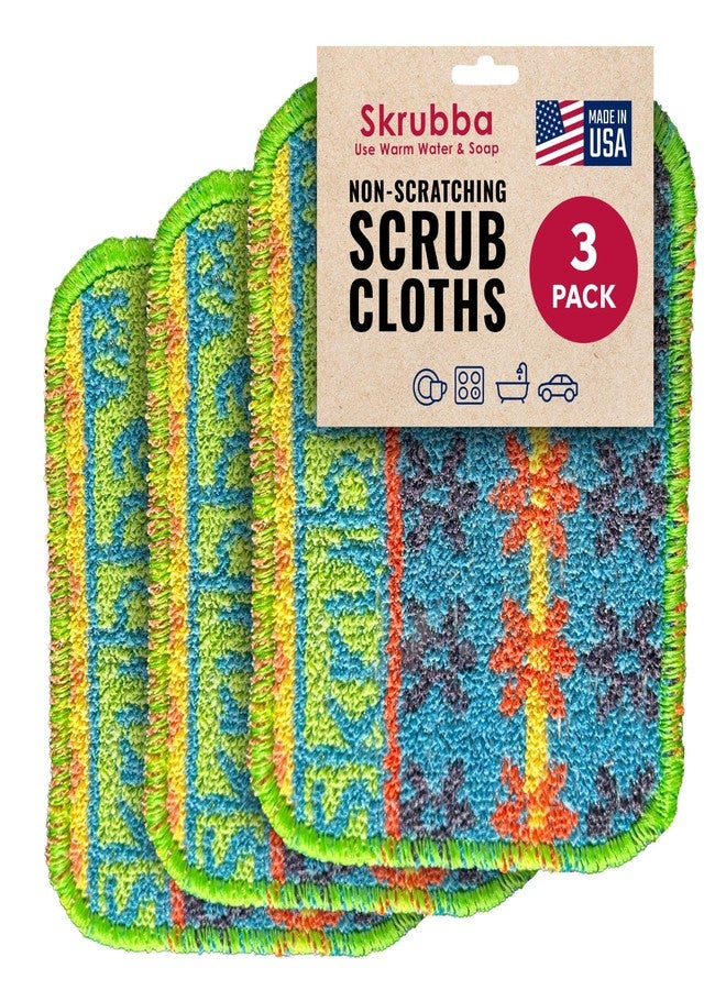 Wet-it! Skrubba 3-Pack Reusable Dish Scrubbers - Non-Scratch Scouring Pads for Kitchen & Household - Eco-Friendly, Dishwasher Safe Scrub Sponges for Dishes, Pots & Pans (Vogue) - Image 1