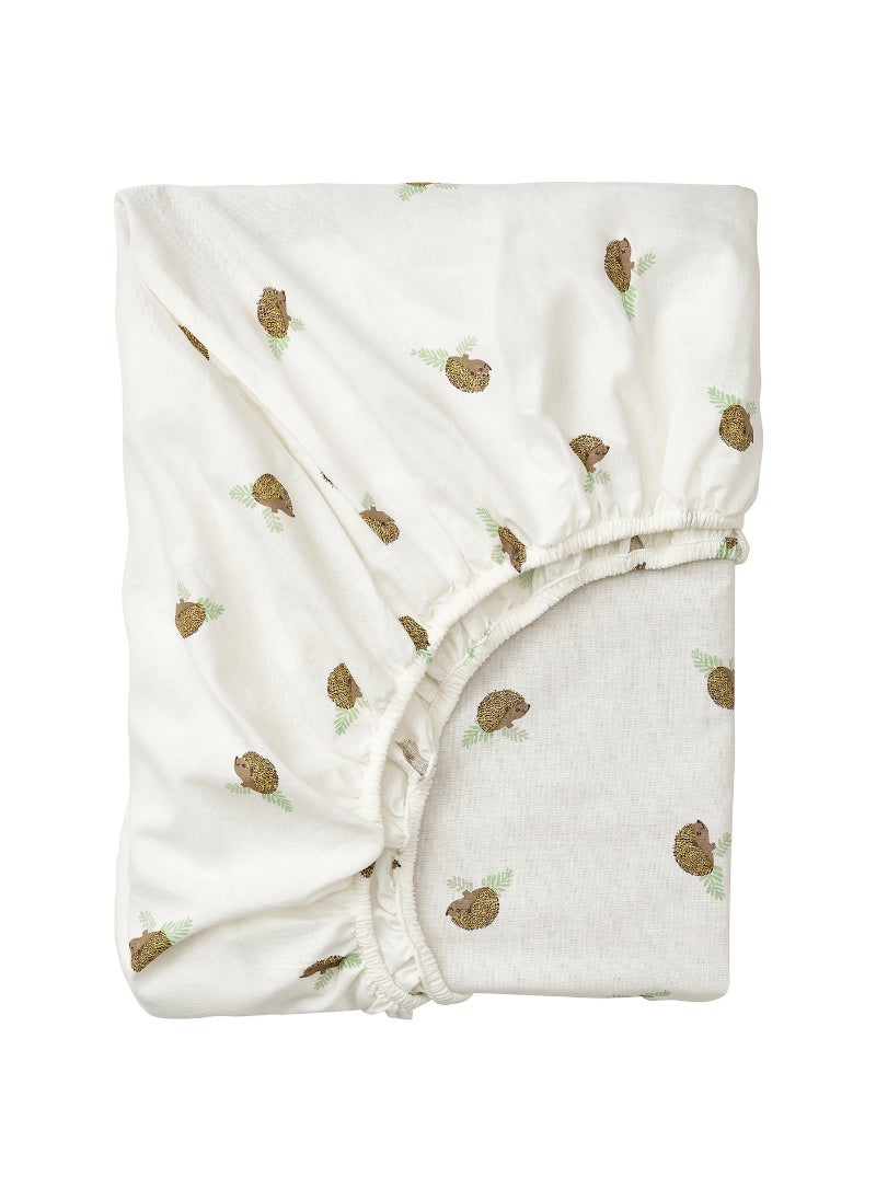 Generic Fitted Sheet for Cot Hedgehog Pattern/white, 60x120 Cm 