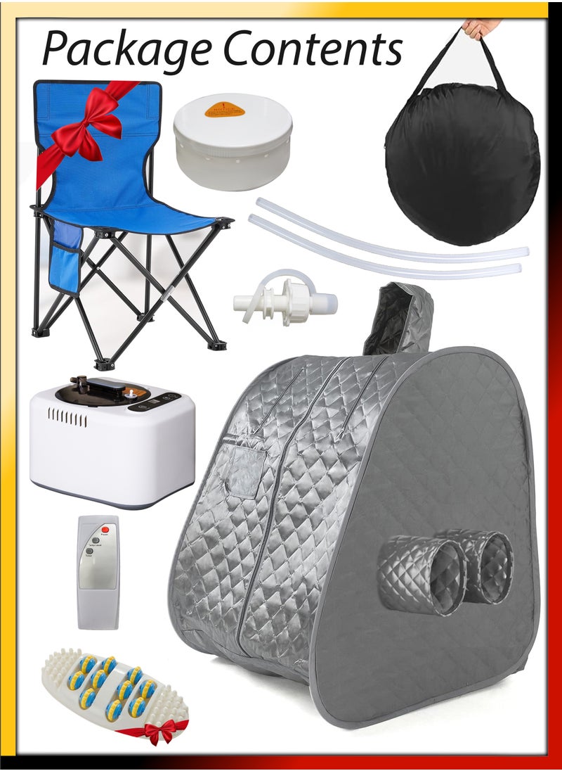 DBLEW - Personal Portable Sauna Tent Box With Timer Temperature Control Relaxation Detoxify Full Body Home Sauna Spa Massage Machine Kit With 2Liter Steamer Stress Reduction Improved Circulation And Wellness - Image 1