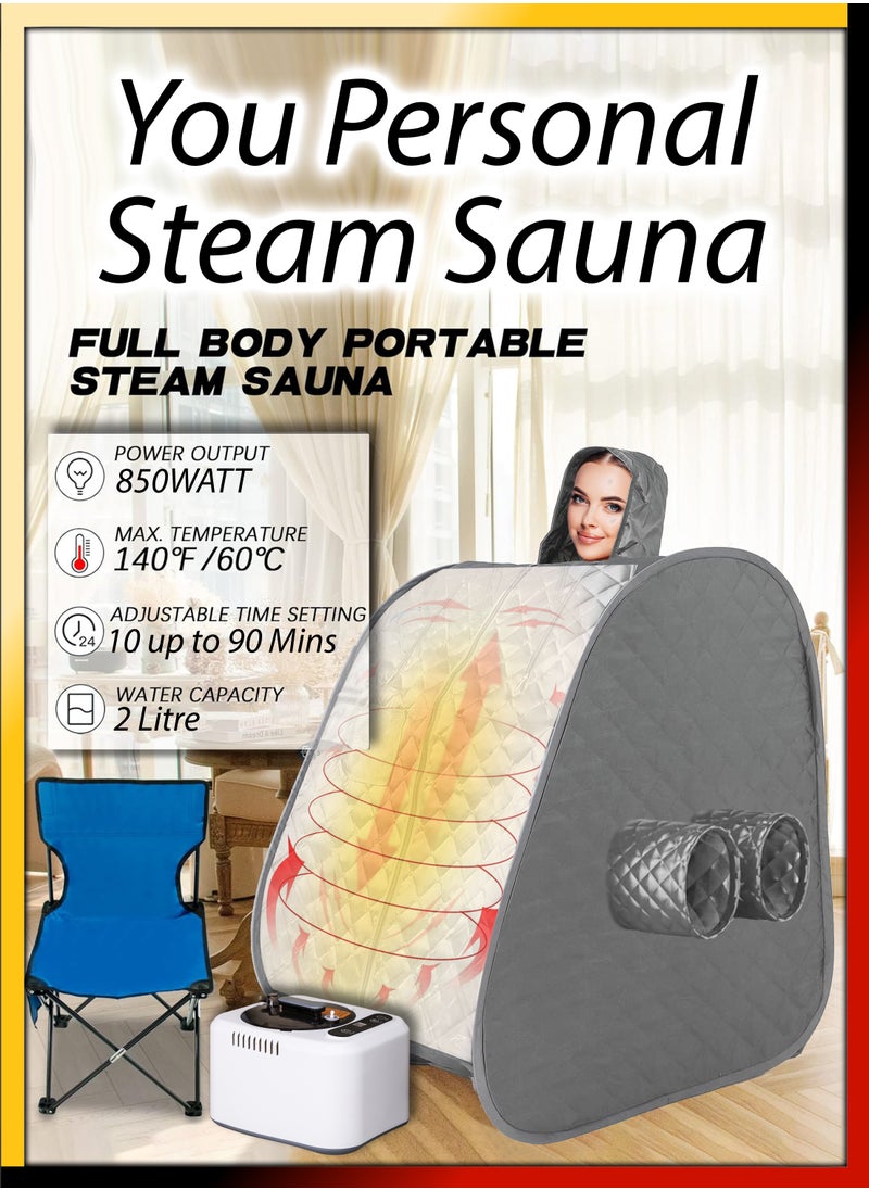 DBLEW - Personal Portable Sauna Tent Box With Timer Temperature Control Relaxation Detoxify Full Body Home Sauna Spa Massage Machine Kit With 2Liter Steamer Stress Reduction Improved Circulation And Wellness - Image 1