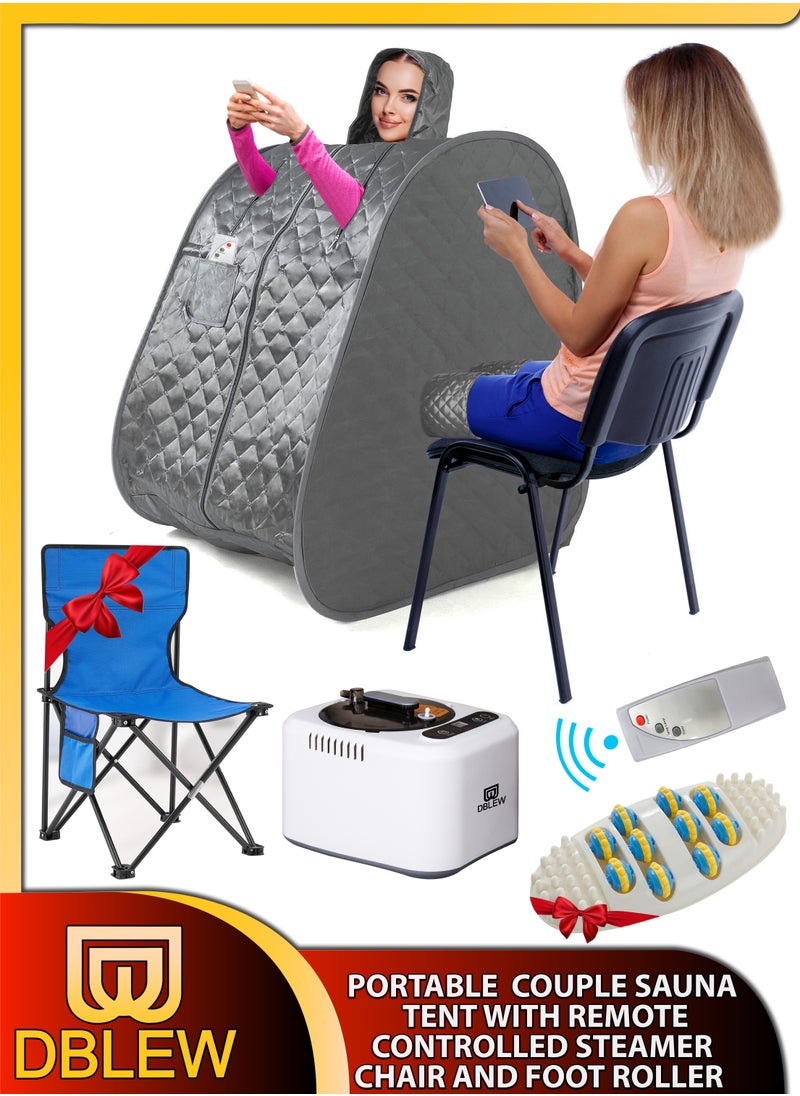 DBLEW - Personal Portable Sauna Tent Box With Timer Temperature Control Relaxation Detoxify Full Body Home Sauna Spa Massage Machine Kit With 2Liter Steamer Stress Reduction Improved Circulation And Wellness - Image 1