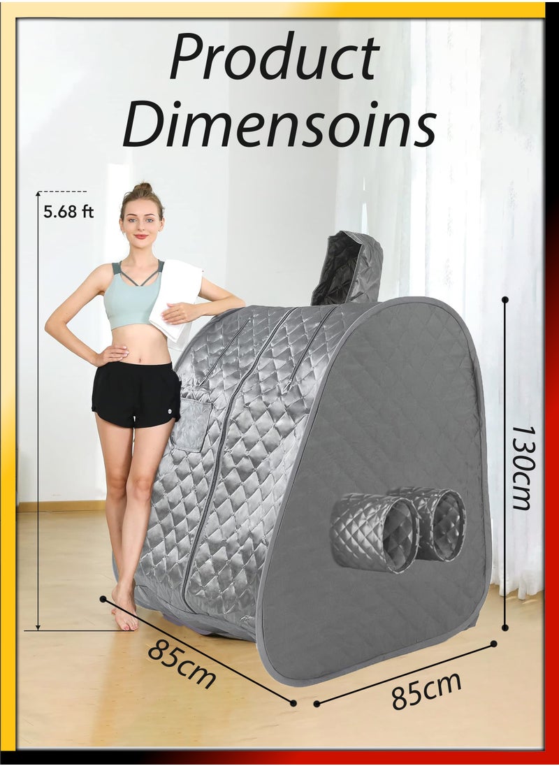 DBLEW - Personal Portable Sauna Tent Box With Timer Temperature Control Relaxation Detoxify Full Body Home Sauna Spa Massage Machine Kit With 2Liter Steamer Stress Reduction Improved Circulation And Wellness - Image 1