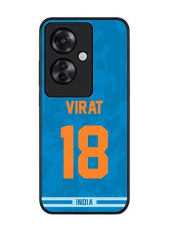 Stylizedd Rugged Black edge case for Oppo Reno11 F / Oppo F25 Pro 5G, Slim fit Case Flexible Anti Drop TPU Gel Thin Cover - Team India Virat Kohli, Jersey No 18  - Image 1