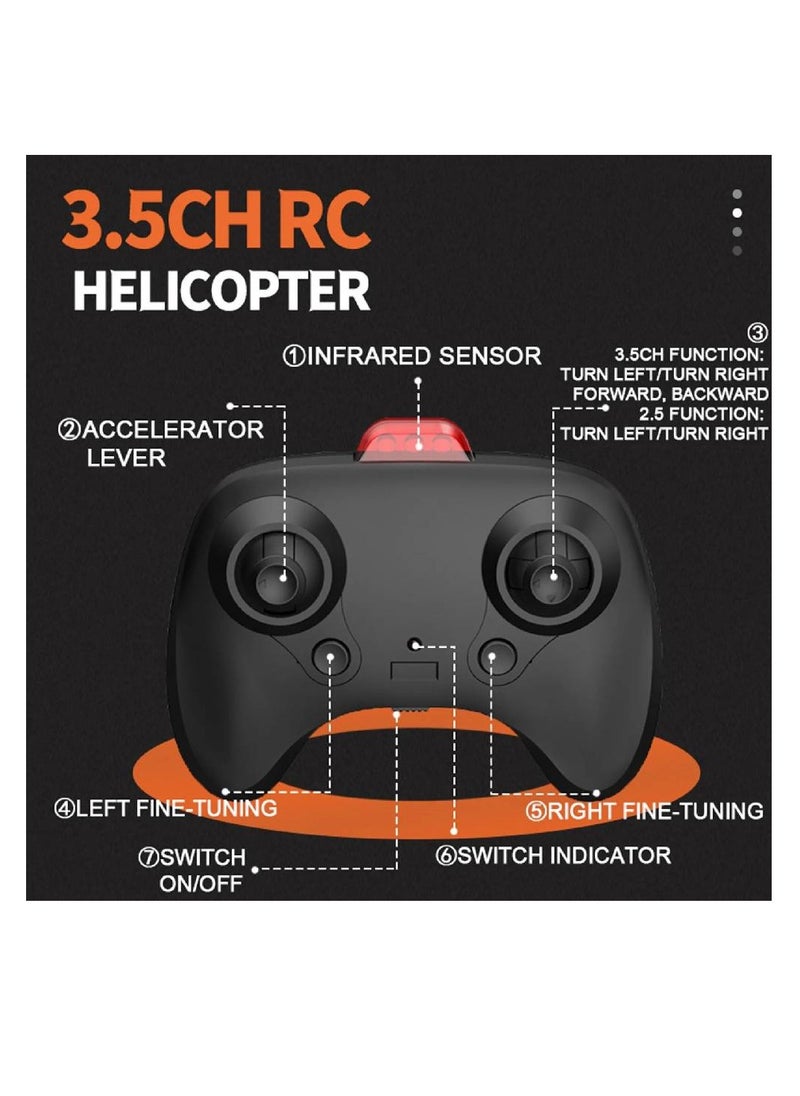 Remote Control Helicopter Kids Toys,3.5 Channel 2.4GHz Aircraft with Intelligent Obstacle Avoidance,One Key take Off Landing,LED Light,Stable Flight & Easy Control, Birthday Present for Boys Girls  - Image 3