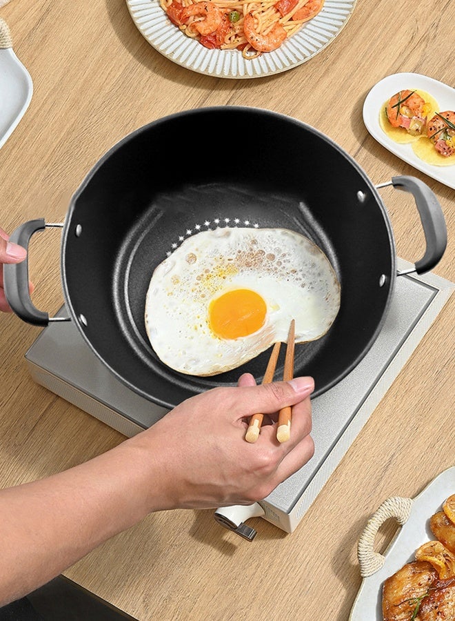 Multifunctional Soup Pot ,Non-Stick Cooking Pot with Glass Lid and  Double Handle,Bottom Heat Resistant - Image 2