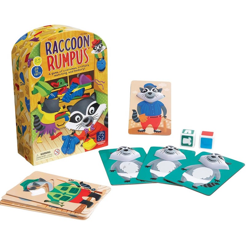 Educational Insights Raccoon Rumpus - Cute Preschool Toys & Board Games for Kids, Color Matching Kids Games, Toddler Memory Game, 2-in-1 Game for 2-4 Players, Fun Gifts for Girls & Boys Ages 3+ - Image 2