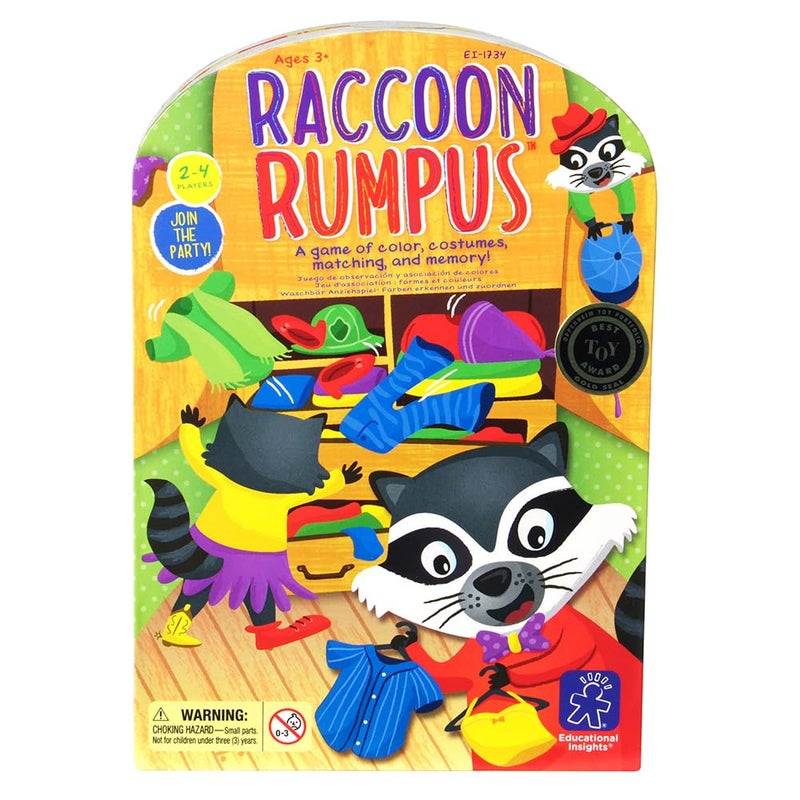 Educational Insights Raccoon Rumpus - Cute Preschool Toys & Board Games for Kids, Color Matching Kids Games, Toddler Memory Game, 2-in-1 Game for 2-4 Players, Fun Gifts for Girls & Boys Ages 3+ - Image 1